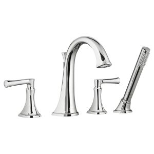 Estate Bathtub Faucet With Personal Shower for Flash Rough-In Valve With Lever Handles