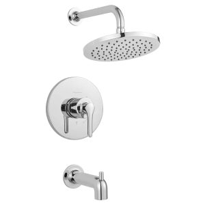 Studio S 1.8 gpm/6.8 L/min Tub and Shower Trim Kit With Rain Showerhead, Double Ceramic Pressure Balance Cartridge With Lever Handle