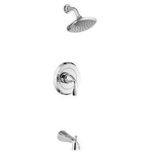 Fluent 2.5 gpm/9.5 L/min Tub and Shower Trim Kit With Showerhead, Double Ceramic Pressure Balance Cartridge With Lever Handle