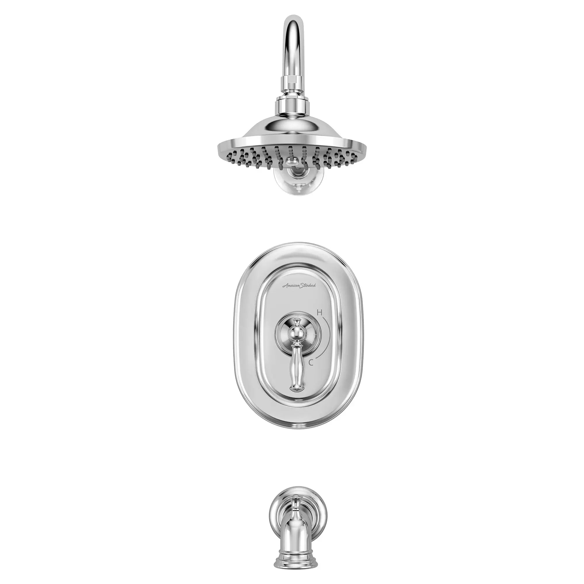 Quentin 2.5 gpm/9.5 L/min Tub and Shower Trim Kit With Rain Showerhead, Double Ceramic Pressure Balance Cartridge With Lever Handle