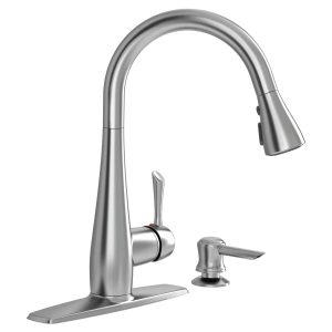 Olvera Single-Handle Pull-Down Single Spray Kitchen Faucet 1.8 GPM with Soap Dispenser