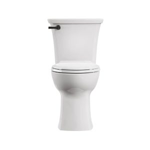 Edgemere Two-Piece 1.28 gpf/4.8 Lpf Chair Height Elongated Toilet With Matte Black Trip Lever, Seat and Wax Ring