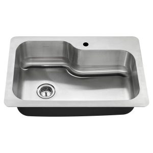 Raleigh 33 x 22-Inch Stainless Steel Drop-In or Undermount Single-Bowl Residential Kitchen Sink With Dual-Spray Faucet