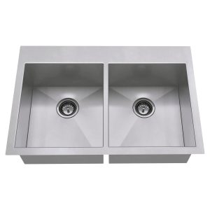 Edgewater 33 x 22-Inch Stainless Steel 1-Hole Dual Mount Double-Bowl Kitchen Sink