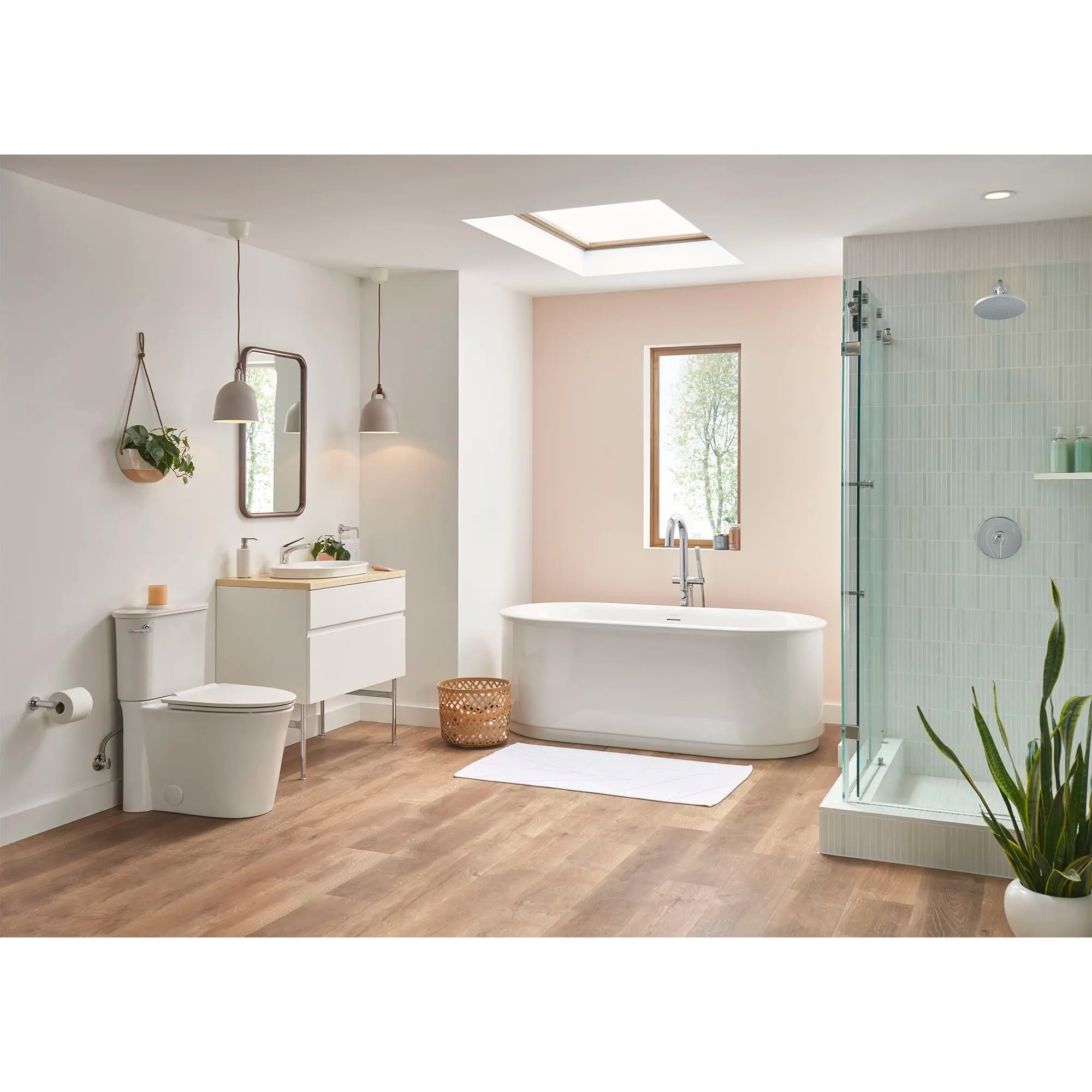 Contemporary Round Freestanding Bathtub Filler With Lever Handle Faucet for Flash Rough-In Valve